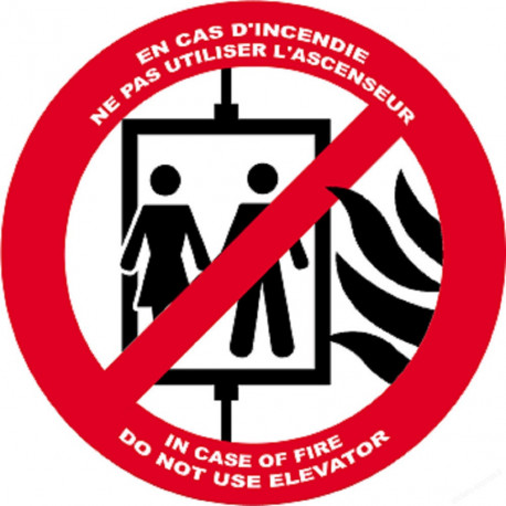 En cas d'incendie ne pas utiliser l'ascenceur - 5cm - Sticker/autocollant