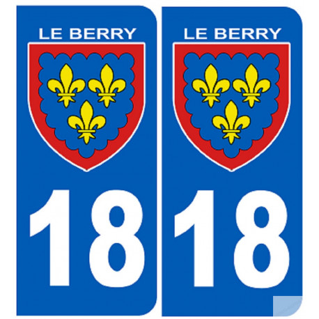 immatriculation Berry 18 (le Cher) - Sticker/autocollant