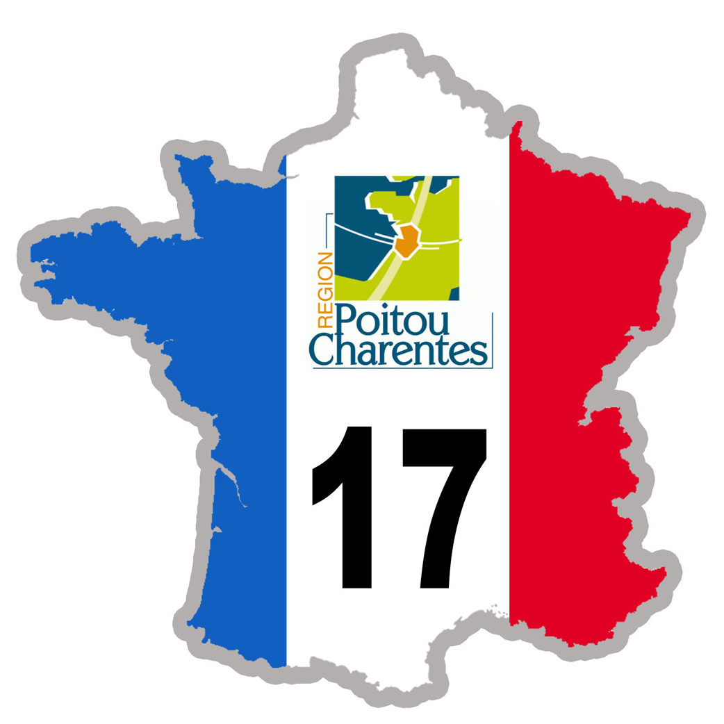 FRANCE 17 Poitou Charente - 10x10cm - Sticker/autocollant