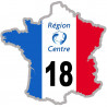 FRANCE 18 Région Centre - 10x10cm - Sticker/autocollant