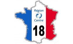 FRANCE 18 Région Centre - 20x20cm - Sticker/autocollant