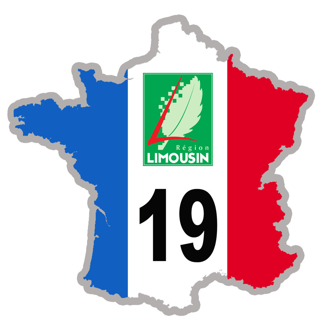 FRANCE 19 Limousin - 20x20cm - Sticker/autocollant