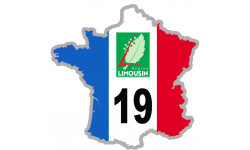 FRANCE 19 région Limousin - 20x20cm - Sticker/autocollant