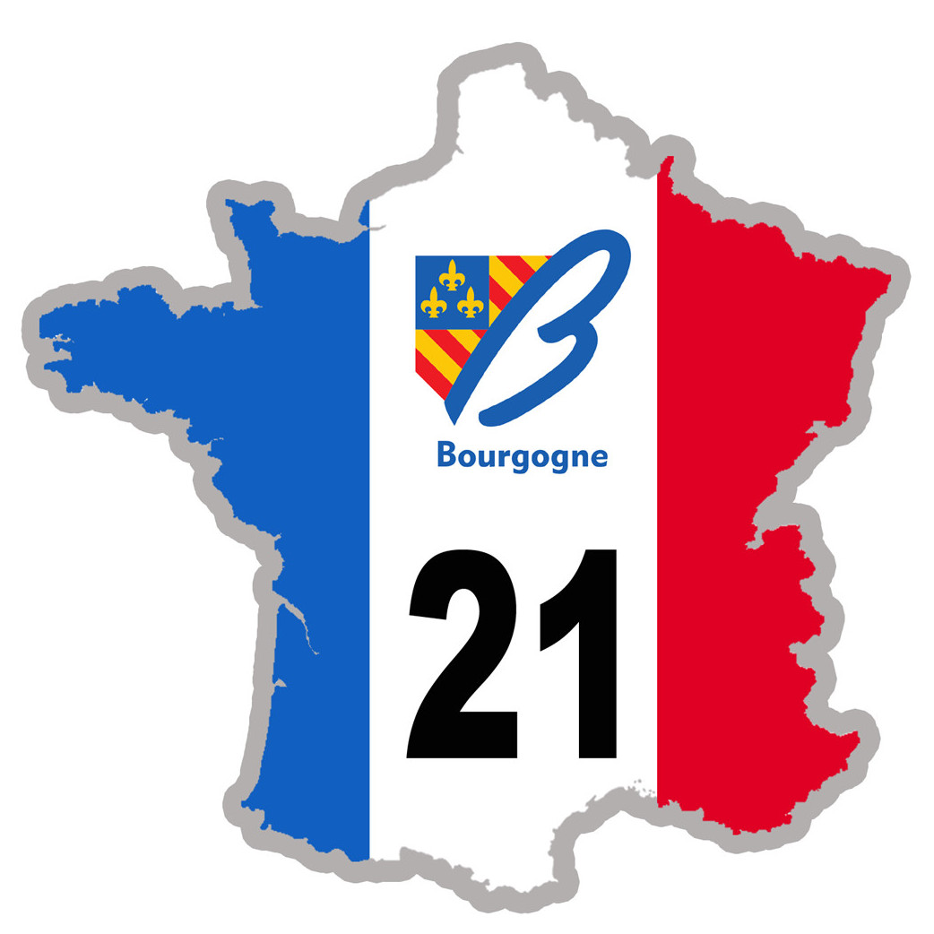 FRANCE 21 Bourgogne - 5x5cm - Sticker/autocollant