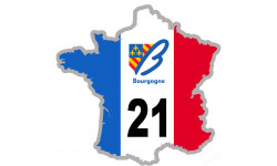 FRANCE 21 région Bourgogne - 5x5cm - Sticker/autocollant