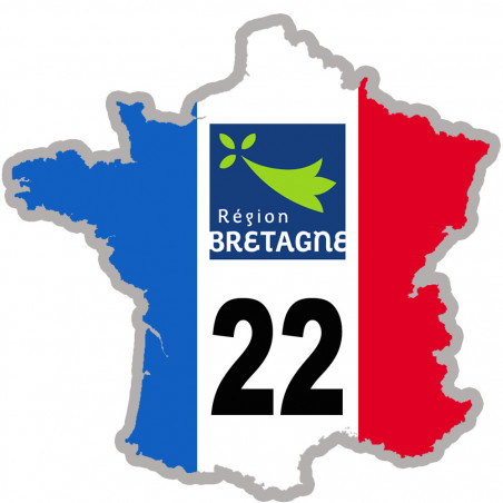 FRANCE 22 région Bretagne - 10x10cm - Sticker/autocollant