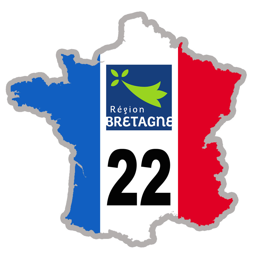 FRANCE 22 région Bretagne - 5x5cm - Sticker/autocollant