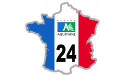 FRANCE 24 région Aquitaine - 15x15cm - Sticker/autocollant