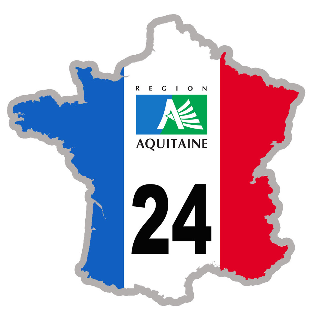 FRANCE 24 Aquitaine - 20x20cm - Sticker/autocollant