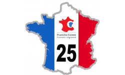 FRANCE 25 Franche-Comté - 10x10cm - Sticker/autocollant