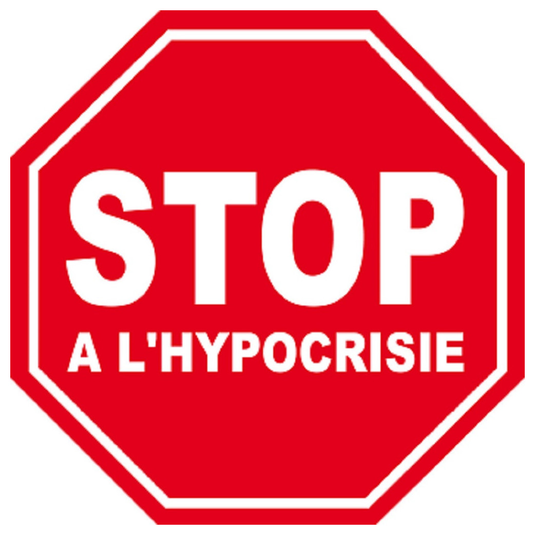 hypocrisie STOP - 15x15cm - Sticker/autocollant
