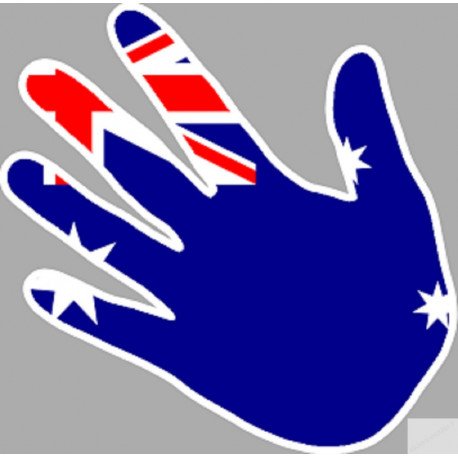 Drapeau Australie en forme de main (17x17cm) - Sticker/autocollant