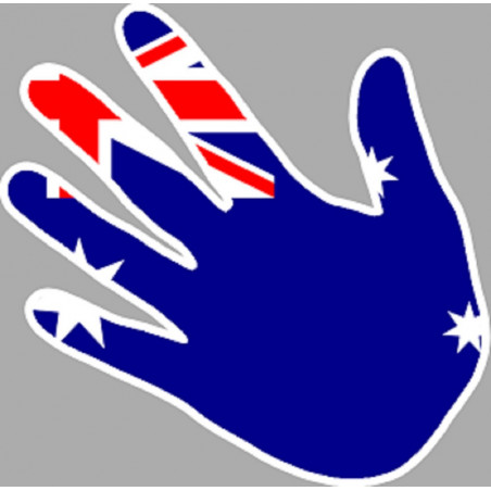 Drapeau Australie en forme de main (17x17cm) - Sticker/autocollant