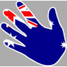 Drapeau Australie en forme de main (17x17cm) - Sticker/autocollant