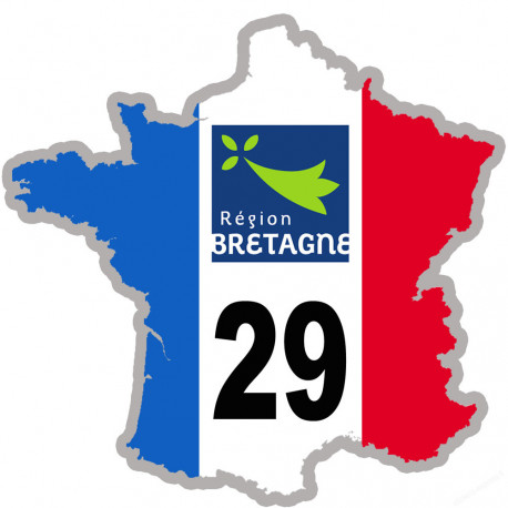 FRANCE 29 région Bretagne - 20x20cm - Sticker/autocollant