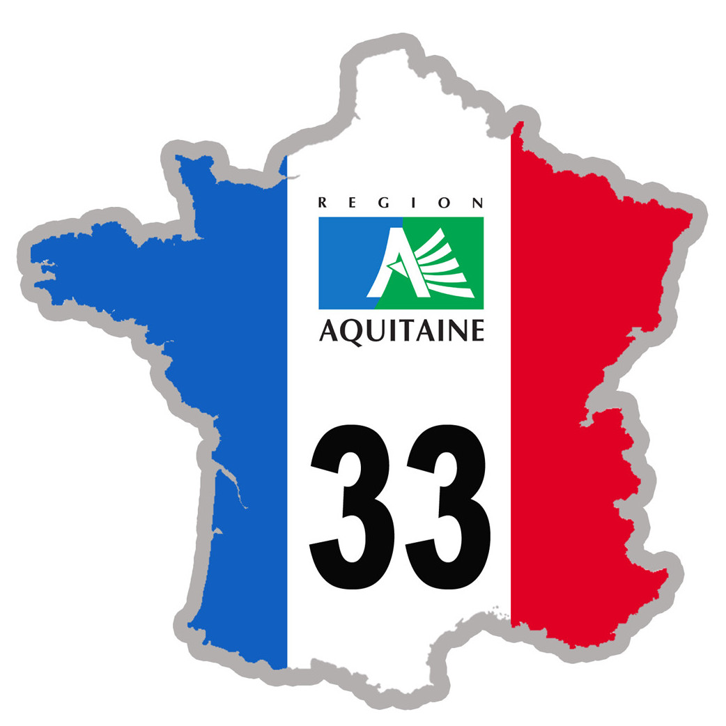 FRANCE 33 Aquitaine - 15x15cm - Sticker/autocollant