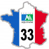 FRANCE 33 région Aquitaine - 20x20cm - Sticker/autocollant