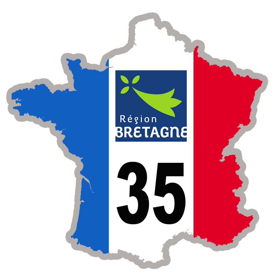 FRANCE 35 région Bretagne - 10x10cm - Sticker/autocollant