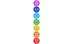 7 chakras - 7 stickers de 5cm - Sticker/autocollant