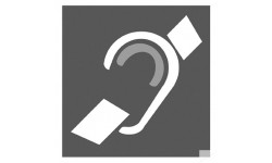 pictogramme accessibilité handicapé mal entendant gris - 10cm - Sticker/autocollant