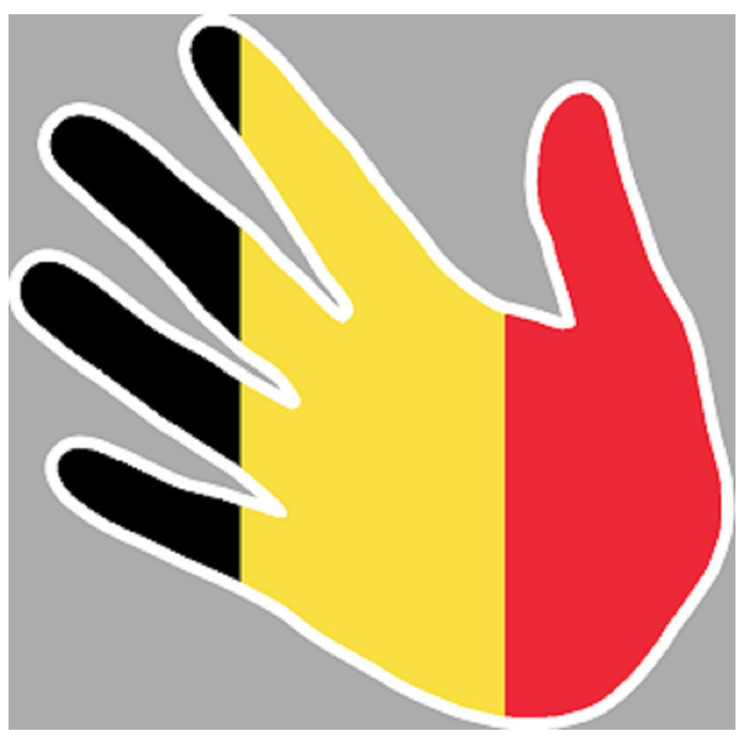 Belgique main  (17x17cm) - Sticker/autocollant