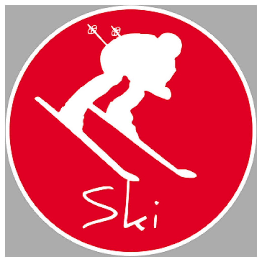 ski - 10cm - Sticker/autocollant