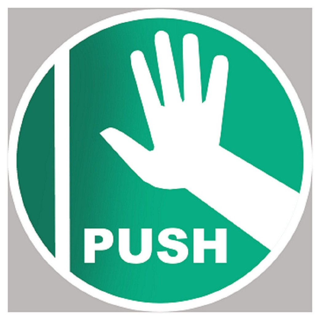 Push the door - 10cm - Sticker/autocollant