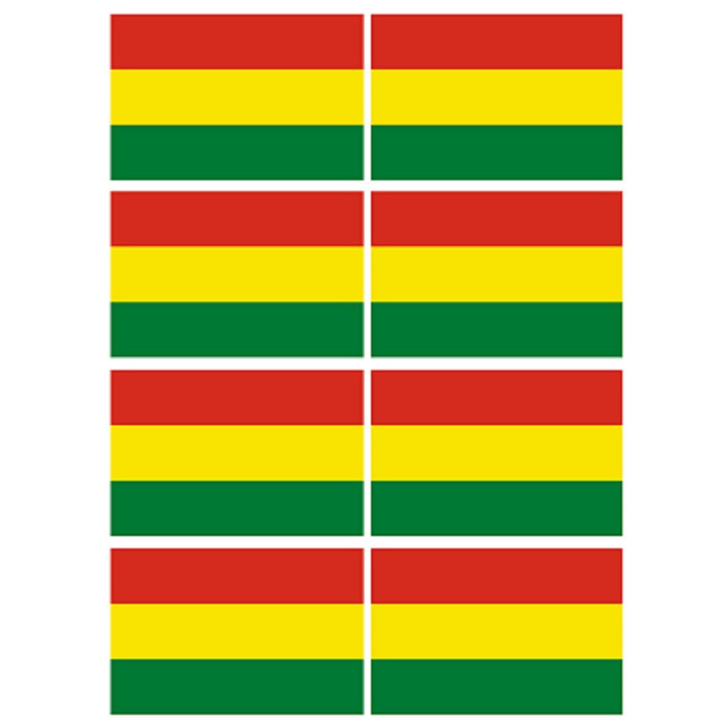 Drapeau Bolivie (8 fois 9.5x6.3cm) - Sticker/autocollant