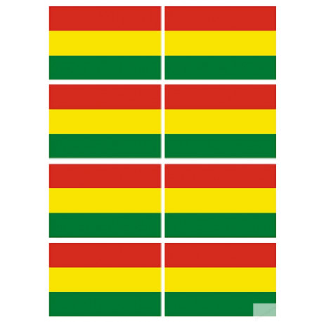 Drapeau Bolivie (8 fois 9.5x6.3cm) - Sticker/autocollant