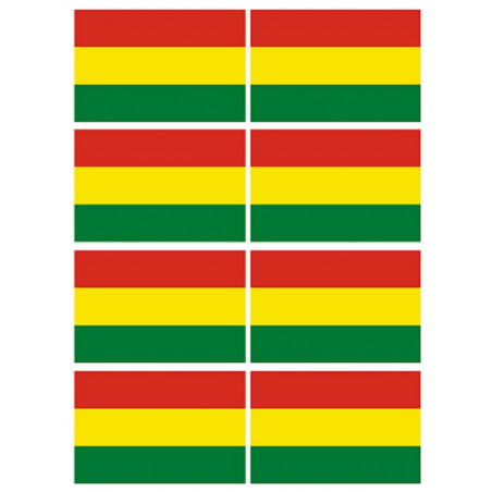 Drapeau Bolivie (8 fois 9.5x6.3cm) - Sticker/autocollant