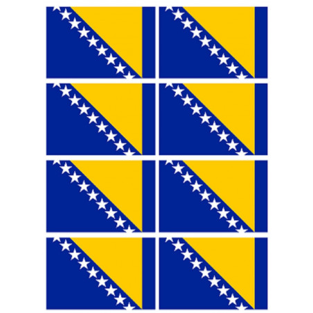 Drapeau Bosnie-Herzegovine (8 fois 9.5x6.3cm) - Sticker/autocollant