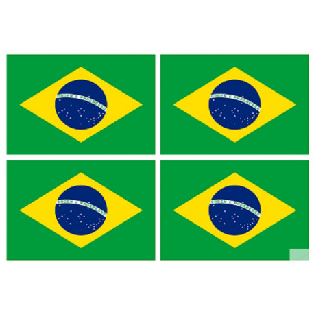 Drapeau Brésilien (4 fois 9.5x6.3cm) - Sticker/autocollant