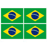 Drapeau Brésilien (4 fois 9.5x6.3cm) - Sticker/autocollant