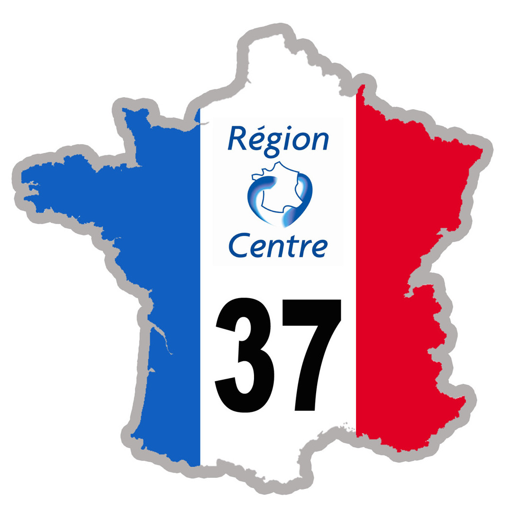 FRANCE 37 région Centre - 5x5cm - Sticker/autocollant
