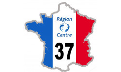 FRANCE 37 région Centre - 15x15cm - Sticker/autocollant