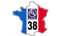 FRANCE 38 Région Rhône Alpes - 20x20cm - Sticker/autocollant