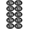 Numéros table de restaurant de 60 à 69 (10 fois 7x5cm) - Sticker/autocollant