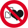Interdit aux personnes portant un stimulateur cardiaque - 5cm - Sticker/autocollant