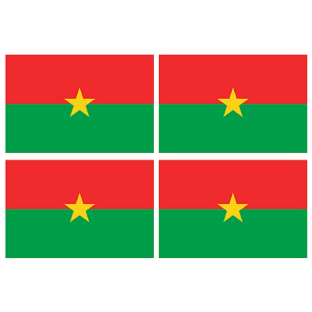 Drapeau Burkina Faso (4 fois 9.5x6.3cm) - Sticker/autocollant