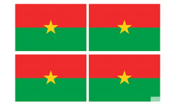 Drapeau Burkina Faso (4 fois 9.5x6.3cm) - Sticker/autocollant