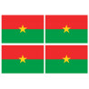 Drapeau Burkina Faso (4 fois 9.5x6.3cm) - Sticker/autocollant