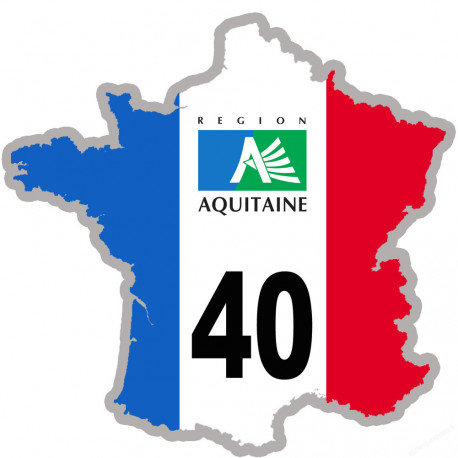 FRANCE 40 région Aquitaine (5x5cm) - Sticker/autocollant