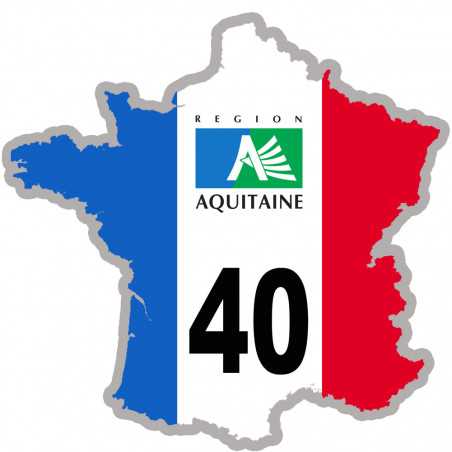 FRANCE 40 région Aquitaine (15x15cm) - Sticker/autocollant