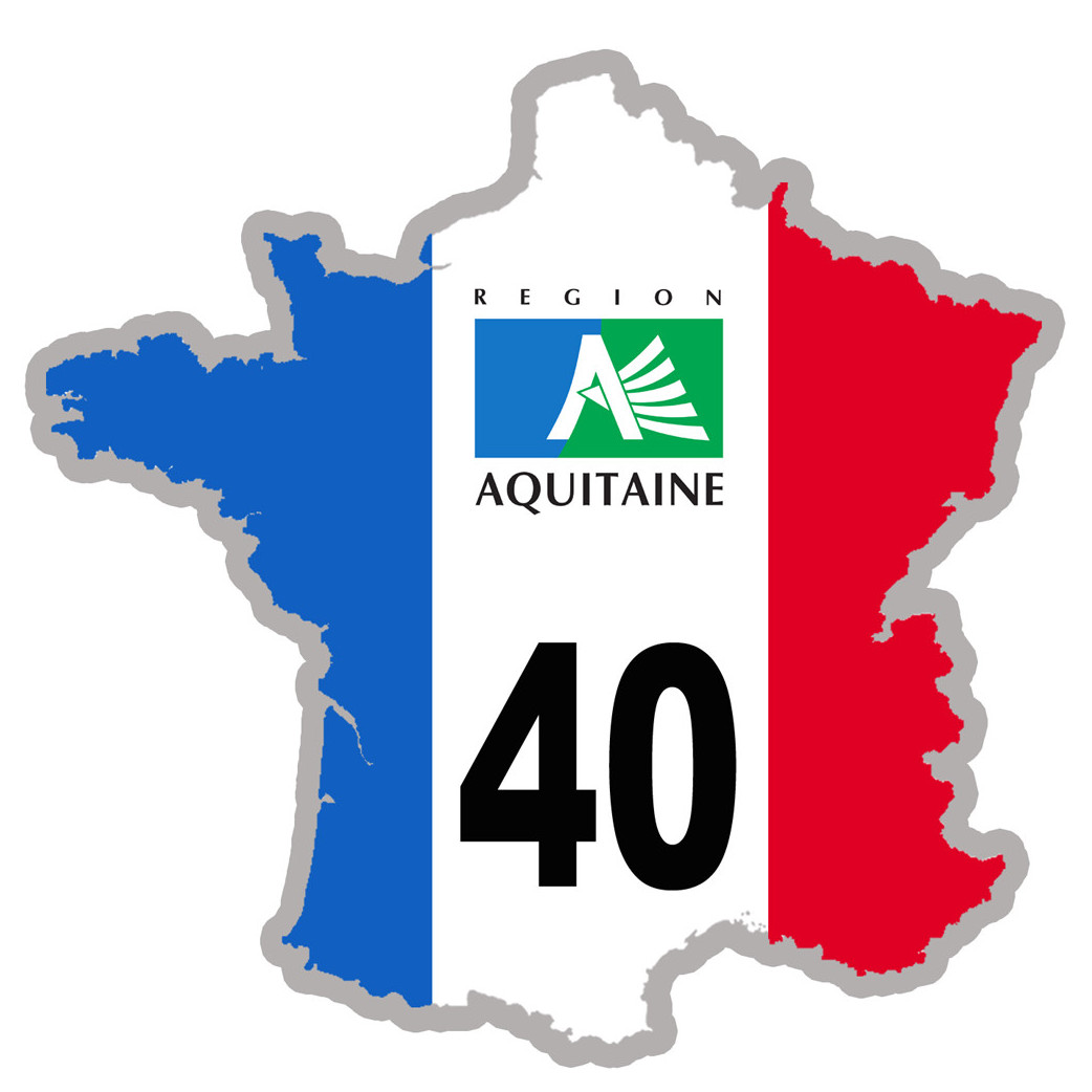 FRANCE 40 Aquitaine (20x20cm) - Sticker/autocollant