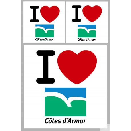 Côtes-d'Armor (2 fois 10cm et 2 fois 5cm) - Sticker/autocollant Côtes-d'Armor (2 fois 10cm et 2 fois 5cm) - Sticker/autocollant