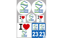Département 23 la Creuse (8 autocollants variés) - Sticker/autocollant