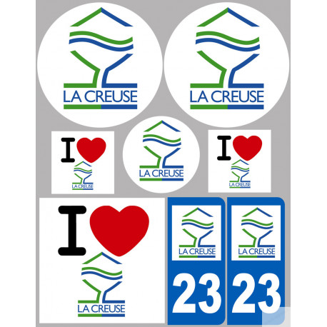 Département 23 la Creuse (8 autocollants variés) - Sticker/autocollant