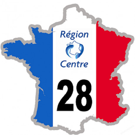 FRANCE 28 région Centre - 10x10cm - Sticker/autocollant