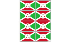 Drapeau Burundi (8 fois 9.5x6.3cm) - Sticker/autocollant