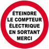 éteindre le compteur électrique en sortant (5cm) - Sticker/autocollant